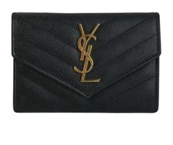 Saint Laurent Monogram Wallet, Leather, Black, GUE4144040920, DB, B, 3*